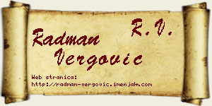Radman Vergović vizit kartica